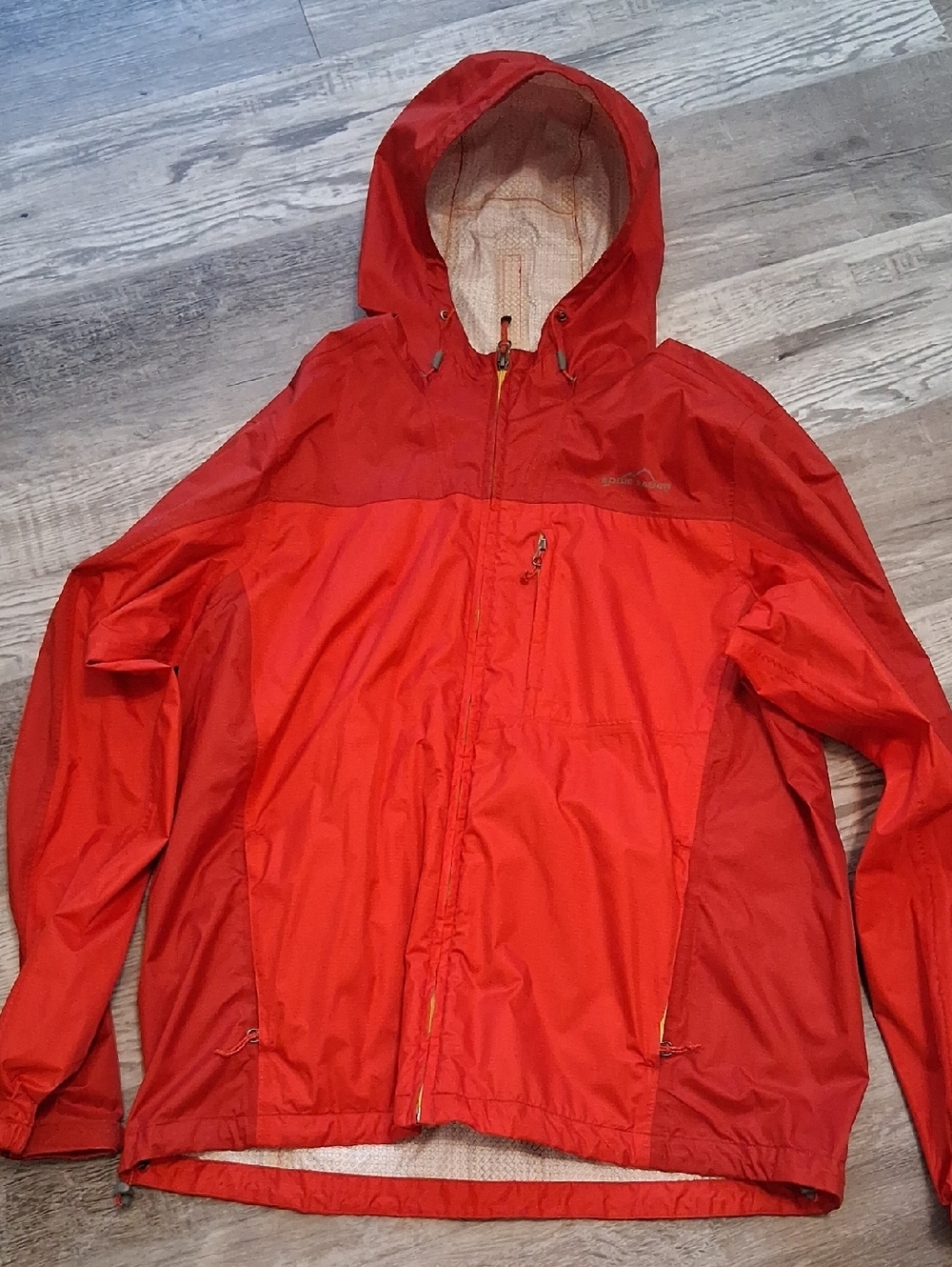 Eddie Bauer Red Hooded Rain Jacket Large